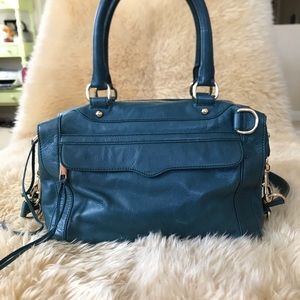 Rebecca Minkoff Mab Leather Satchel Bag Blue